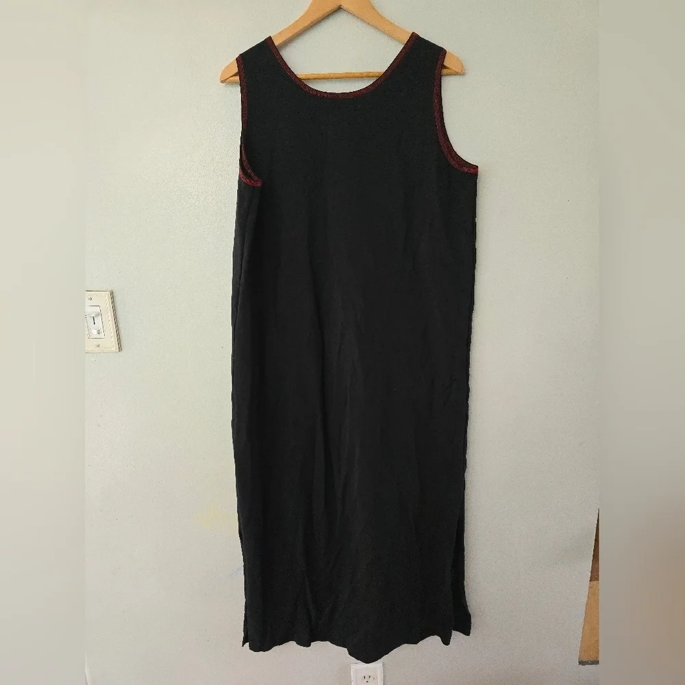 Cité Y2K Tank Dress Womens Size XL Red Black Chinese Embroidered Gothic Vintage